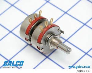 5kR 2W Carbon Linear Potentiometer, 2 Gang, Panel Mount