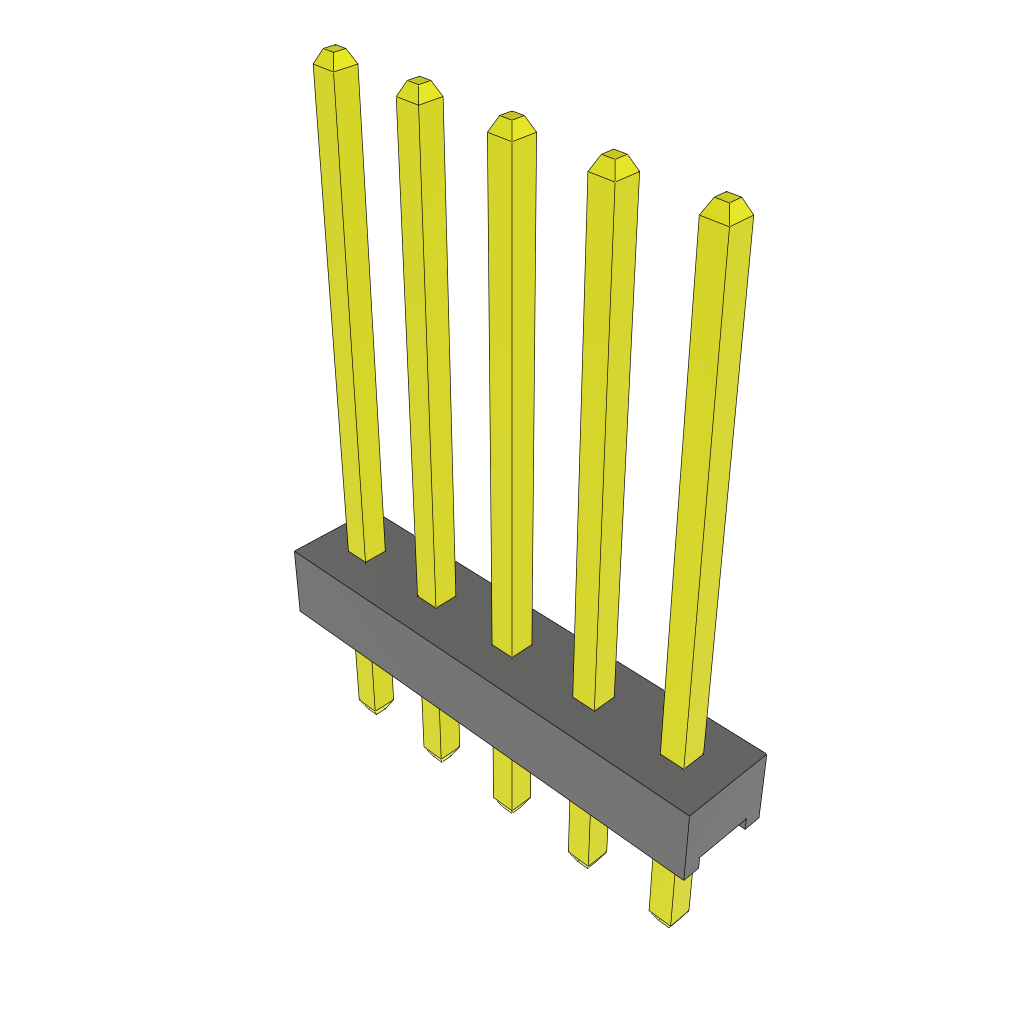 Unshrouded 5-Contact HDR Header, 2mm Pitch, Through Hole Mount, -55 to 125°C