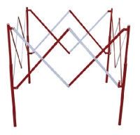 Viso Red, White Extendable Barrier, 1000mm x 1300mm x 1300mm