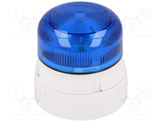 KLAXON   QBS-0020   Beacon, Xenon, Blue, Flashing, 3W, 230VAC, IP65, 85mm Dia., 81mm Height