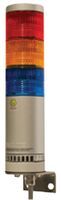 Signal Tower,  LED,  Cont/Flashing,  4-Stack,  Audible Alarm,  3/4in NPT,  R/Y/G/B