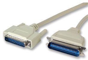 VIDEK         1083-2             Computer Cable, D Subminiature Plug, 25 Way, IEEE 1284 C36M, Centronics Plug, 6.56 ft, 2 m, Grey