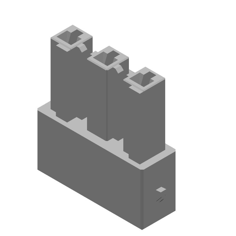 Conn Housing PL 3 POS 6.5mm Crimp ST Cable Mount Red Bag