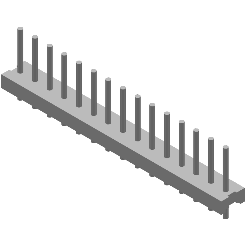 15 Pos Unshrouded Header, 7A, 600V, 3.96mm Pitch, Tin