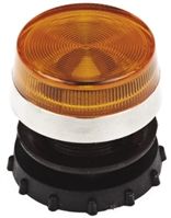 LED Panel Mount Indicator Lens & Lampholder Combination, Amber Flat Lens, Diameter:30mm