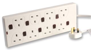 PRO ELEC   2808S   EXTENSION LEAD, 8 GANG, INDIV-SW, 2M