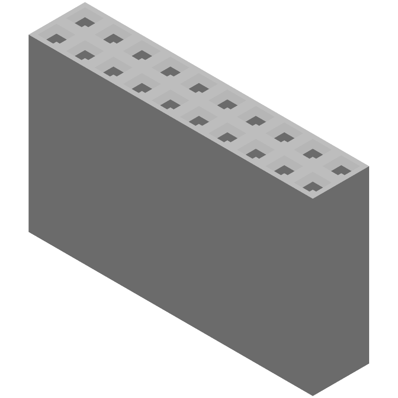 20 Pos 2.54mm Crimp Receptacle Housing, 3A, 300V, Black