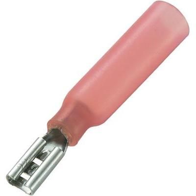 Blade receptacle + heatshrink Connector width: 2.8 mm Connector thickness: 0.8 mm 180 ° Partially insulated Red Conrad 9