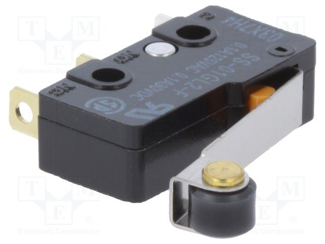 SPDT Roller Lever Subminiature Switch, 100mA, 125VAC, 30VDC
