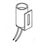 Lamp Holder For Candelabra Screw Lamp Non Grounded, 75 Watts, 125 Volt, 6 Wire Leads Black Polyester Housing