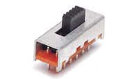 SP3T Slide Switch, 125VAC/12VDC, 150mA, Thru-Hole PC Pins