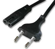 APSA         1550             Mains Power Cord, Mains Plug, Euro, IEC 60320 C7 (Figure 8), 6.5 ft, 2 m, Black, Ap800 Series