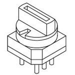 Rotary Coded Switch, 6 Positions, Binary Coded Decimal, On-off, Latched, 0.4A, 24VDC, 6 PCB Hole Cnt, Solder Terminal, Segment Wheel Actuator, Through Hole-straight