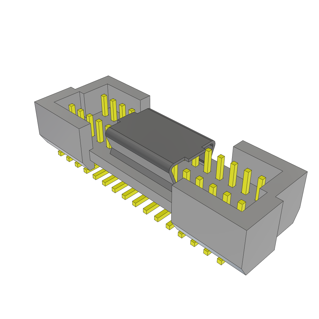31-Contact Shrouded Header, 1mm Pitch, 2 Rows, Surface Mount
