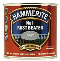 Hammerite Grey 250mL Smooth Finish Galvanising Paint & Spray For Use With Anti-Corrosion, Rust Protection