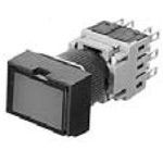 Switch Push Button N.O./N.C. DPST Flush Rectangular Button Momentary Contact Quick Connect/Solder Panel Mount