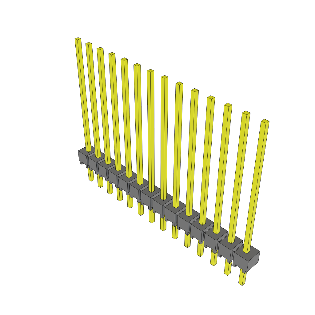 14-Contact Unshrouded Header, HDR, 2.54mm Pitch, Through Hole Mount