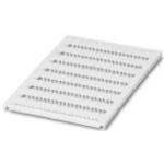 Marker for terminal blocks, Sheet, white, unlabeled, can be labeled with: BLUEMARK ID, BLUEMARK ID COLOR, BLUEMARK CLED, BLUEMARK LED, CMS-P1-PLOTTER, PLOTMARK, mounting type: snap into tall marker groove, for terminal block width: 6 mm