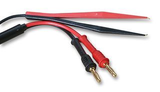 SMD Test Tweezers to 4mm Banana Plugs, 10AWG, Black