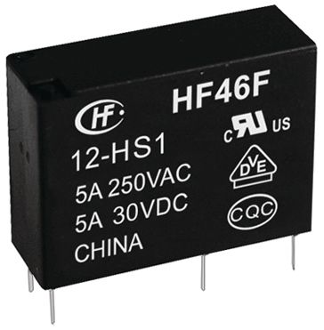 PCB power relay 24 VDC 200 mW, HF46F/024-HS 610, Hongfa