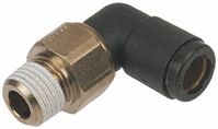 Legris Pneumatic Elbow Threaded-to-Tube Adapter, R 1/4 Male, Push In 8 mm