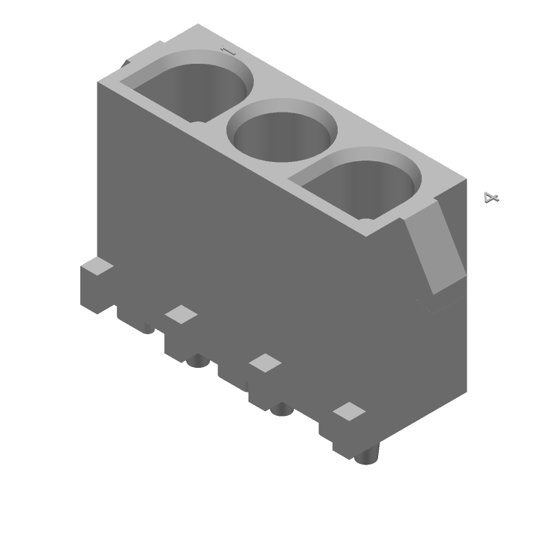 3 Pos Power Connector, Wire-to-Board, 19A, 600V, Pin Header, UL94 V-0