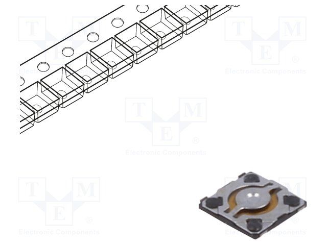 Tactile Switch, SMD, SPST-NO, 15V, 20mA, 2.4N