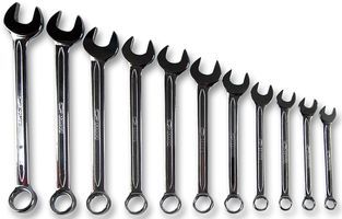 COMBINATION SPANNER SET, 12PC; Kit Contents:3/8, 7/16, 1/2, 9/16, 5/8, 11/16, 3/4, 13/16, 7/8, 15/16, 1; Imperial AF Size:3/8, 7/16, 1/2, 9/16, 5/8, 11/16, 3/4, 13/16, 7/8, 15/16, 1; Kit Contents Descriptive:3/8, 7/16, 1/2, 9/16, 5/8, 11/16, 3/4, 13/16, 7/8, 15/16, 1; Range:3/8, 7/16, 1/2, 9/16, 5/8, 11/16, 3/4, 13/16, 7/8, 15/16, 1; Standard:DIN 3113, ISO 3318