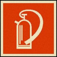 Wolk Aluminium Fire Extinguisher Sign with English Text, 200 x 200mm