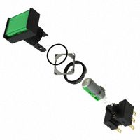 Illuminated Pushbutton Switch, DPDT, 5A 125VAC, Green LED