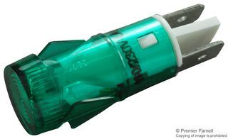 ARCOLECTRIC   C287000MAC   LED Panel Mount Indicator, Green, 12.7 mm, 230 VAC, 3 mA, Not Rated