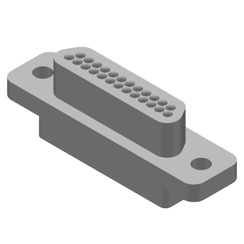 CONNECTOR,D-SHELL,CABLE MNT,PLUG,25 CONTACTS,PIN,0.05 PITCH,WIRE TERMINAL,HOLE .087-.098