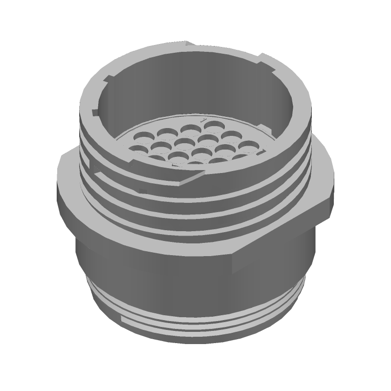 37 Pos Crimp Receptacle, 13A, 250V, IP65, Thermoplastic