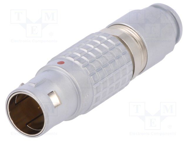 4 Pos Circular Connector, Male, Solder, 15A, IP50, Brass/Chrome