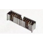 14 Pos 2.54mm Shrouded Header, Straight, Thru-Hole, Gold Pin