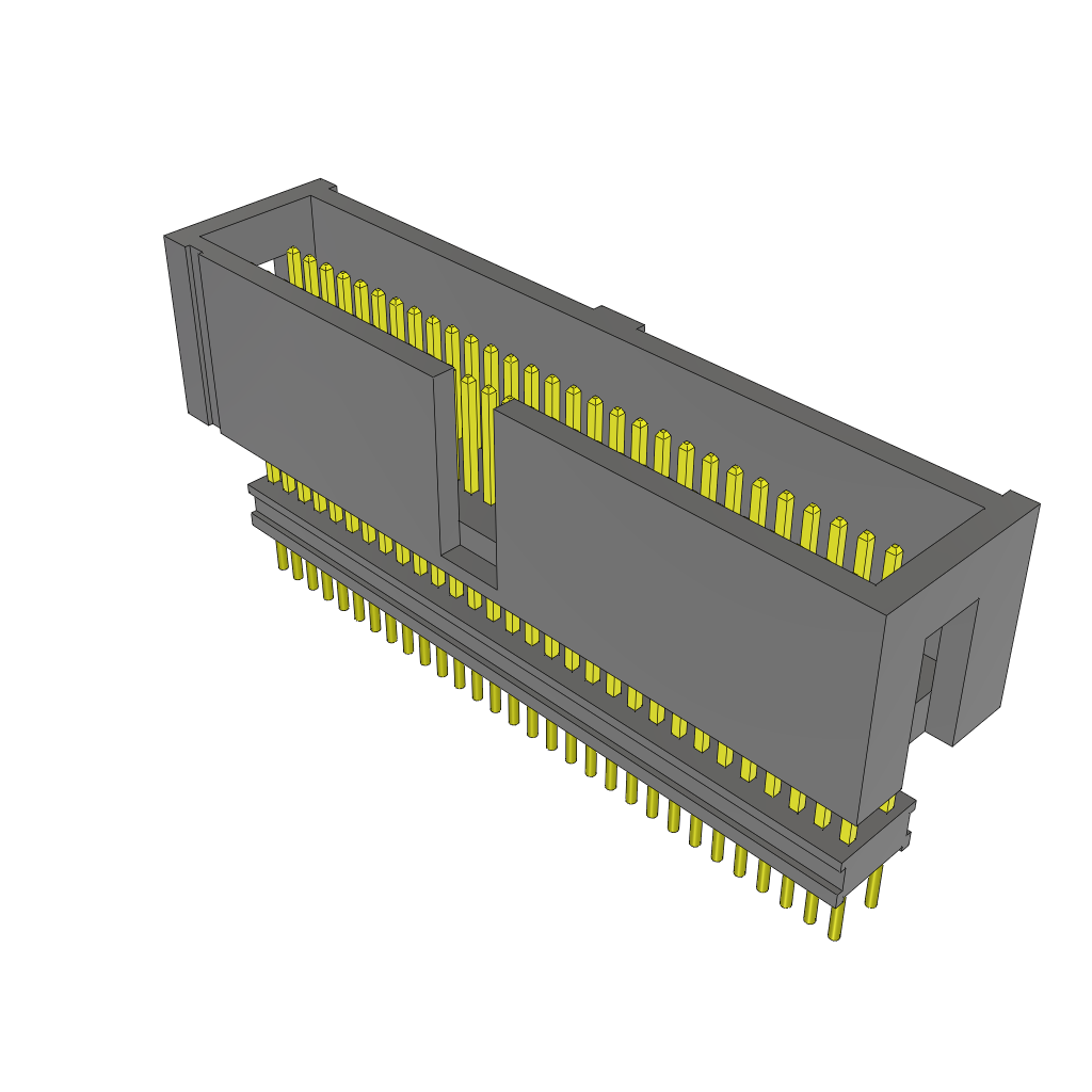 Conn Elevated Shrouded Header HDR 60 POS 1.27mm Solder ST Thru-Hole