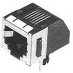 RJ11 Connector, 6 Pos, 1 Port, Solder RA, Thru-Hole, Shielded, 1.5A, 150V