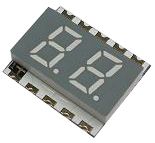 Red Orange, 0.39"-Digit Height, Dual Digit LED Display, Gray Face-White Segment