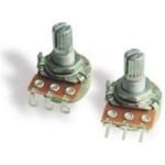 Res Conductive Plastic POT 500K Ohm 20% 0.2W(1/5W) 1(Elec)/1(Mech)Turns 6mm (24.5 X 17 X 21.5mm) Solder Lug Panel Mount Box/Tray