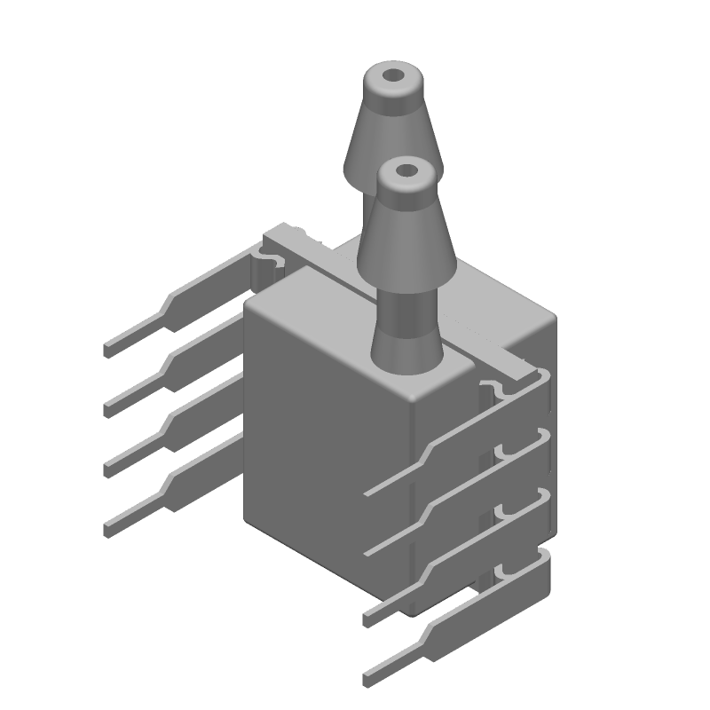 14-Bit Diff Pressure Sensor, 1PSI, -25 to 105°C, Solder Term