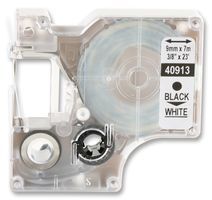 DYMO         40913             TAPE, BLACK/WHITE, 9MM