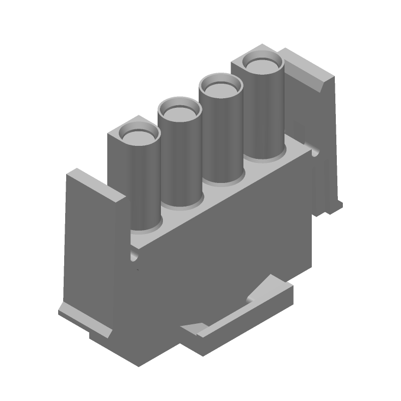 4 Pos Crimp Wire Housing, 6.35mm Pitch, 19A, 600V, Male