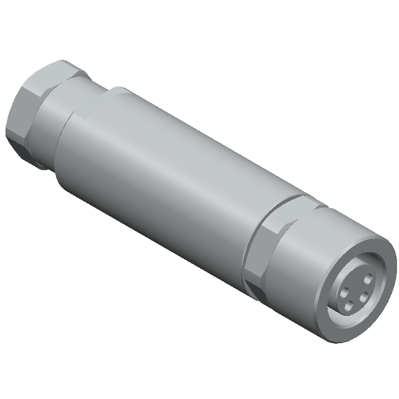 M8 Socket Connector, 3-Pos, Straight, 60V, 4A, IP67