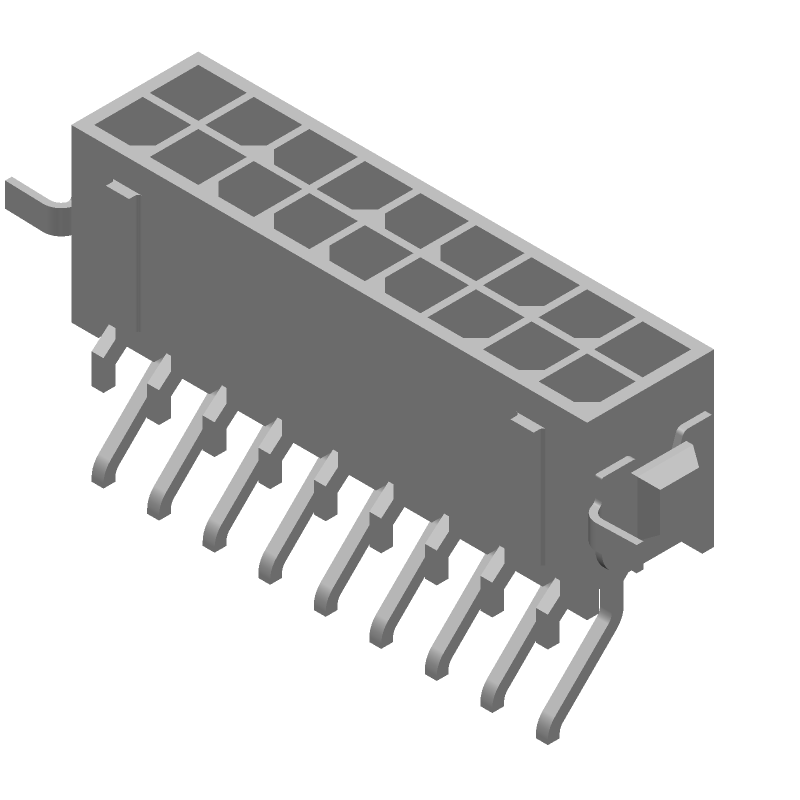 Power Connector, 18 Pos, 250V, 5A, RA SMD, Male