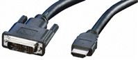 RS Pro HDMI DVI Video Cable Assembly 2m Male DVI-D to Male HDMI Black HDMI