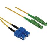 FO cable 9/125um E2000 APC/SC 5.00 m yellow, E2ASC09DYE5, FibreFab