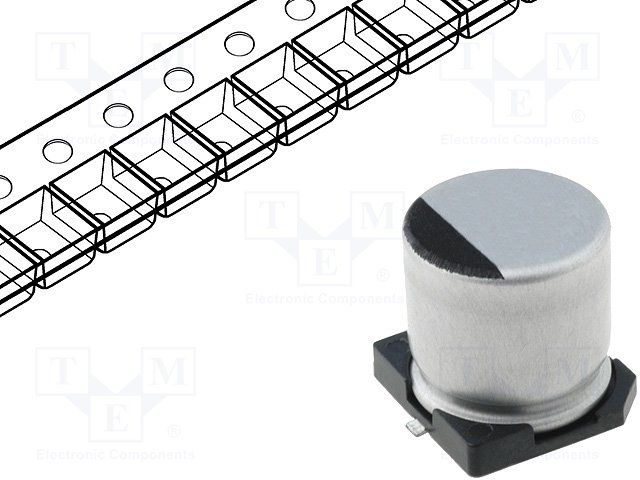 Cap Aluminum Lytic 47uF 16V 20% (6.3 X 5.3mm) SMD 69mA 2000h 85°C