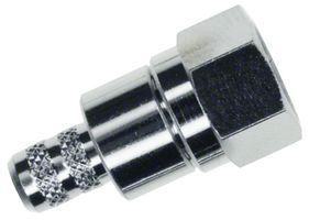 RF F Connector, Male, 75R, 2GHz, Crimp, Brass/Nickel