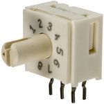10 Pos Rotary Coded Switch, BCD, 30VDC, 100mA, TH-RA