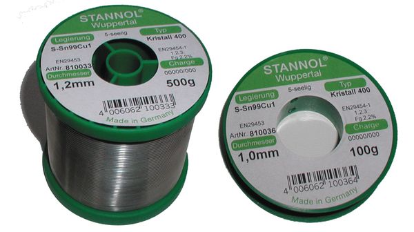 Solder wire Sn99/Cu1 250 g 0.5 mm, TC KRISTALL 400, 810030, Stannol